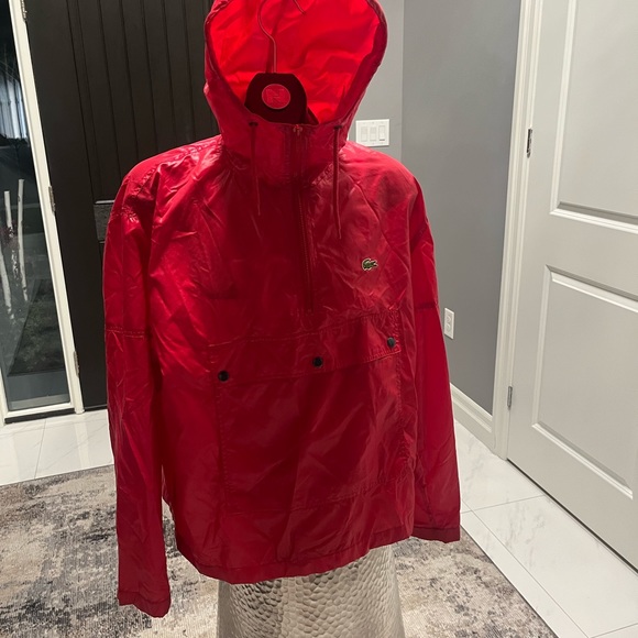 Vintage Lacoste best colour red size medium windbreaker hooded rare find💦💧fall - Picture 12 of 17